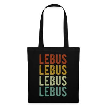 Lebus Stadt Retro Vintage - Stoffbeutel - Schwarz - Vorne