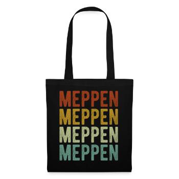 Meppen Stadt Retro Vintage - Stoffbeutel - Schwarz - Vorne