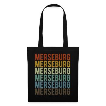 Merseburg Stadt Retro Vintage - Stoffbeutel - Schwarz - Vorne