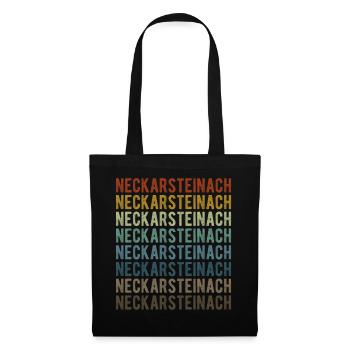 Neckarsteinach Stadt Retro Vintage - Stoffbeutel - Schwarz - Vorne