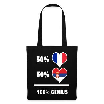 La France et la Serbie génie / cadeau - Sac en tissu - noir - Devant