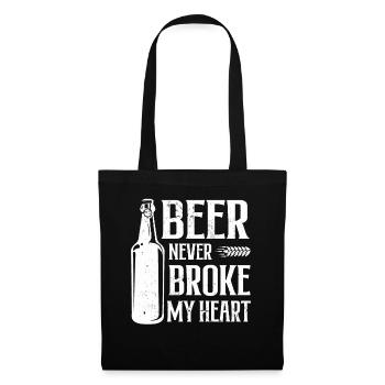 Beer Never Broke My Heart Festival Bier - Stoffbeutel - Schwarz - Vorne