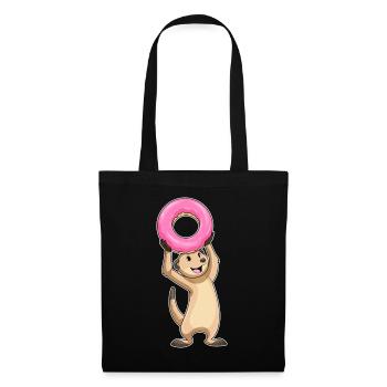 Donut suricate - Sac en tissu - noir - Devant