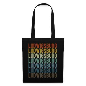 Ludwigsburg Stadt Retro Vintage - Stoffbeutel - Schwarz - Vorne