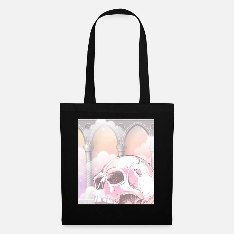 Angelcore Ästhetik Gothic Totenkopf Goth - Stoffbeutel - Schwarz