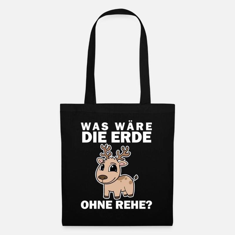 Tierschutz Tierschützer Umweltschutz Reh - Stoffbeutel - Schwarz