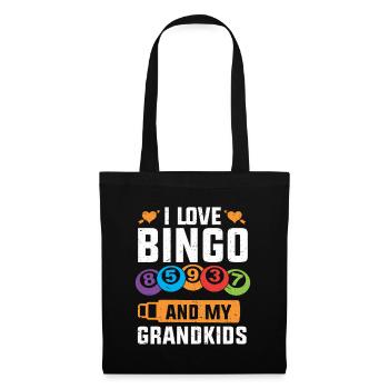 I Love Bingo And My Grandkids Lustiges Bingo - Stoffbeutel - Schwarz - Vorne