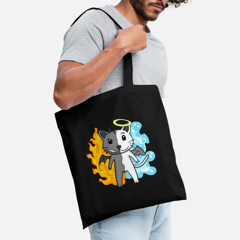Cat Cat Breed Devon rex - Angel and Devil Tote Bag