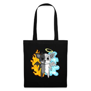 Dog Terrier - Ange et Diable - Sac en tissu - noir - Devant