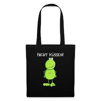 Nicht Küssen Frosch I Statement Kuss Froschkönig - Stoffbeutel - Schwarz - Vorne