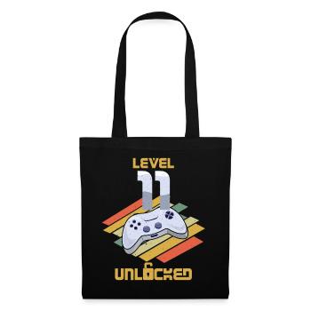 Retro Video Game Lover Age 11 Level Unlocked - Stoffbeutel - Schwarz - Vorne