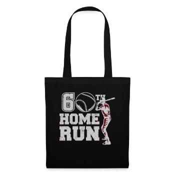 Age 60 Year Old Day Birth Athlete Sport Baseball - Tote Bag - black - Front