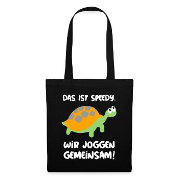 Lustiges Geschenk Für Sportler Jogger Läufer - Stoffbeutel - Schwarz - Vorne