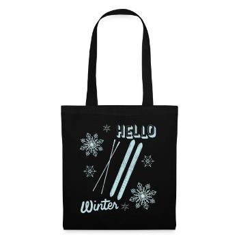 Hello Winter - Skiing Winter Sport - Stoffbeutel - Schwarz - Vorne