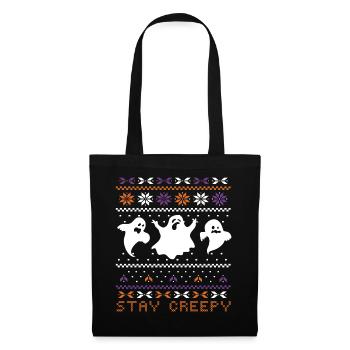 Stitch Pattern Ghost Creatures Creepy Halloween - Tote Bag - black - Front
