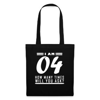 Je suis 4 – cadeau de 4ème anniversaire - Sac en tissu - noir - Devant