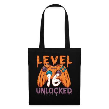 Halloween Pattern Pumpkin Game Gamer Birth Age 16 - Tote Bag - black - Front