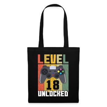 Vintage Gamer Video Game Lover Age 18 Unlocked - Stoffbeutel - Schwarz - Vorne