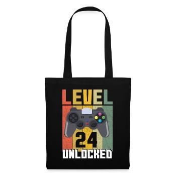 Vintage Gamer Video Game Lover Age 24 Unlocked - Tote Bag - black - Front