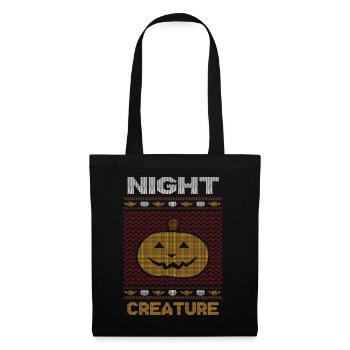Stitch Pattern Pumpkin Night Creature Halloween - Tote Bag - black - Front