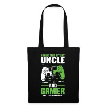 Two Titles Uncle Gamer Video Game Lover Gaming - Tote Bag - black - Front