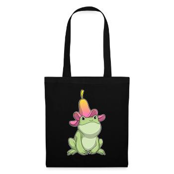 Frosch Plumeria - Stoffbeutel - Schwarz - Vorne