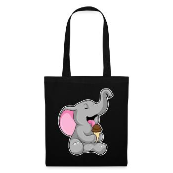 Elefant Waffeleis - Stoffbeutel - Schwarz - Vorne