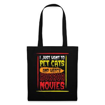 Horror Movie Characters Pet Cats Halloween - Stoffbeutel - Schwarz - Vorne