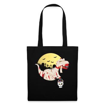 Monster Skeleton Dinosaur Horror Scary Halloween - Stoffbeutel - Schwarz - Vorne