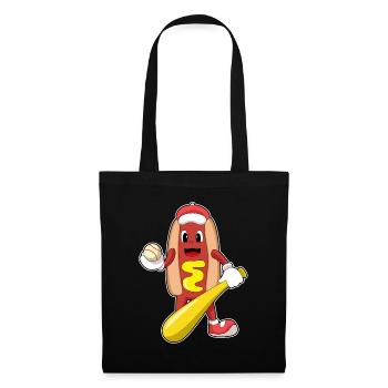 Hotdog Baseball Baseball Bat - Tote Bag - black - Front