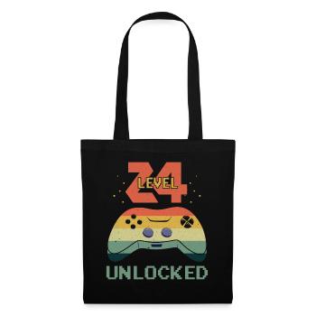 Vintage Video Game Lover Age 24 Level Unlocked - Stoffbeutel - Schwarz - Vorne