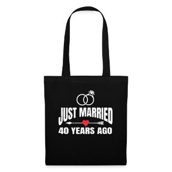 Just Married 40 Years Ago 40th Wedding Anniversary - Stoffbeutel - Schwarz - Vorne