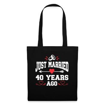 Just Married 40 Years Ago 40th Wedding Anniversary - Stoffbeutel - Schwarz - Vorne