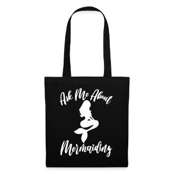Ask Me About Mermaiding Mermaid Themed Swimming Co - Tote Bag - black - Front