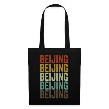 Pékin Chine Rétro Vintage - Sac en tissu - noir - Devant