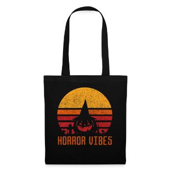 Horror Vibes Retro Vintage Pumpkin Halloween - Tote Bag - black - Front
