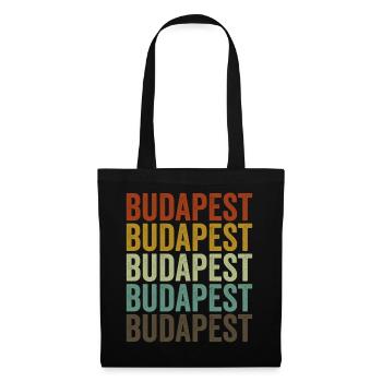 Budapest Ungarn Retro Vintage - Stoffbeutel - Schwarz - Vorne