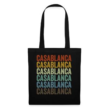 Casablanca Marokko Retro Vintage - Stoffbeutel - Schwarz - Vorne