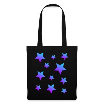 Sterne Sternenpaket Blau-lila - Stoffbeutel - Schwarz - Vorne