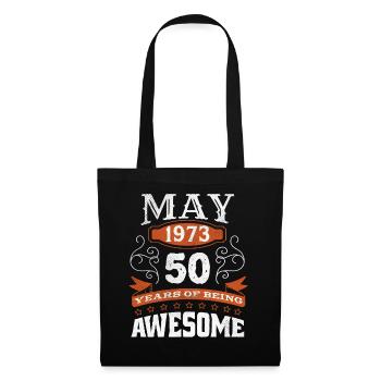 Vintage May 1973 50 Year Old Birth Awesome - Tote Bag - black - Front