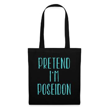 Funny Pretend I'm Poseidon Costume For Halloween - Tote Bag - black - Front