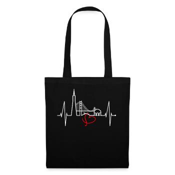 San Francisco Skyline Heartbeat Californie États-Unis - Sac en tissu - noir - Devant