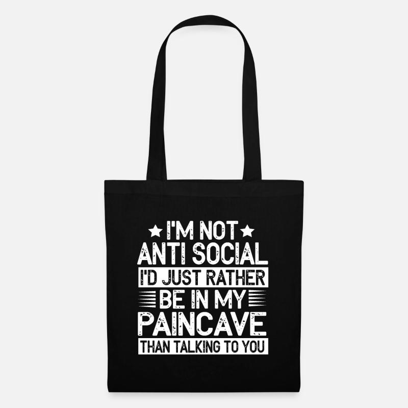 I'm Not Antisocial Paincave Triathlon - Stoffbeutel - Schwarz