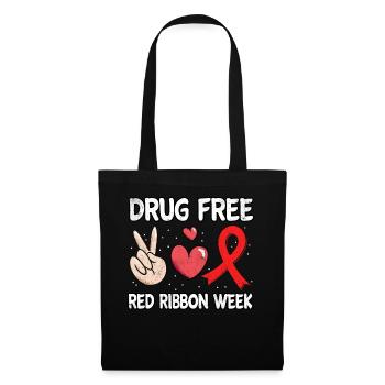 Peace Ribbon Week Awareness October Pills Wear Red - Stoffbeutel - Schwarz - Vorne