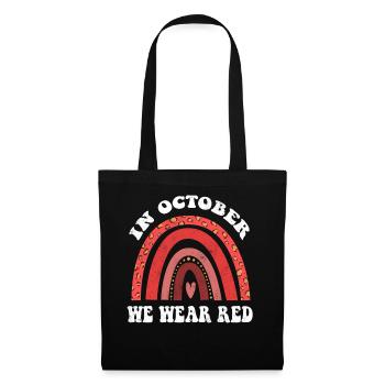 Rainbow Ribbon Week Awareness In October Wear Red - Stoffbeutel - Schwarz - Vorne