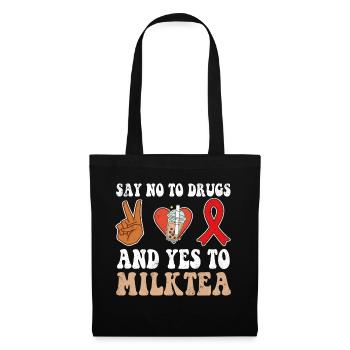 Peace Ribbon Week Awareness Yes Milktea Wear Red - Stoffbeutel - Schwarz - Vorne