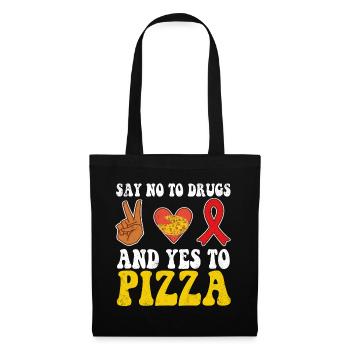 Peace Ribbon Week Awareness Yes Pizza Wear Red - Stoffbeutel - Schwarz - Vorne