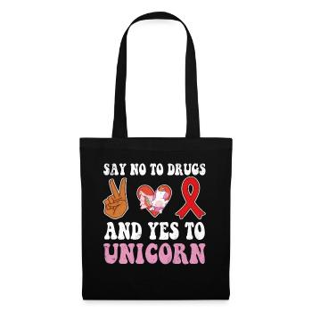 Peace Ribbon Week Awareness Yes Unicorn Wear Red - Stoffbeutel - Schwarz - Vorne