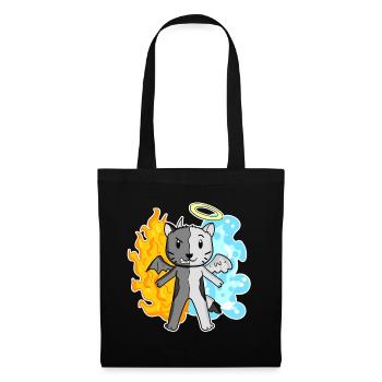 Chat Cat Breed Devon Rex - Ange et Diable - Sac en tissu - noir - Devant