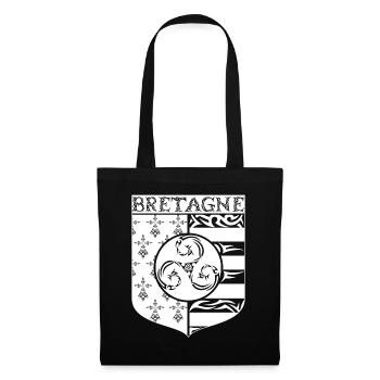 Bretagne Blason Gwenn Ha Du Tribal Triskèle - Sac en tissu - noir - Devant